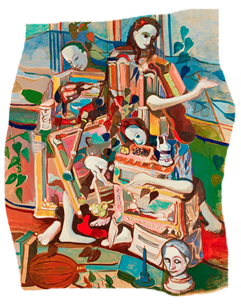Ganga Devi, Latpatia suga, entwined parrots motif, 1988-89